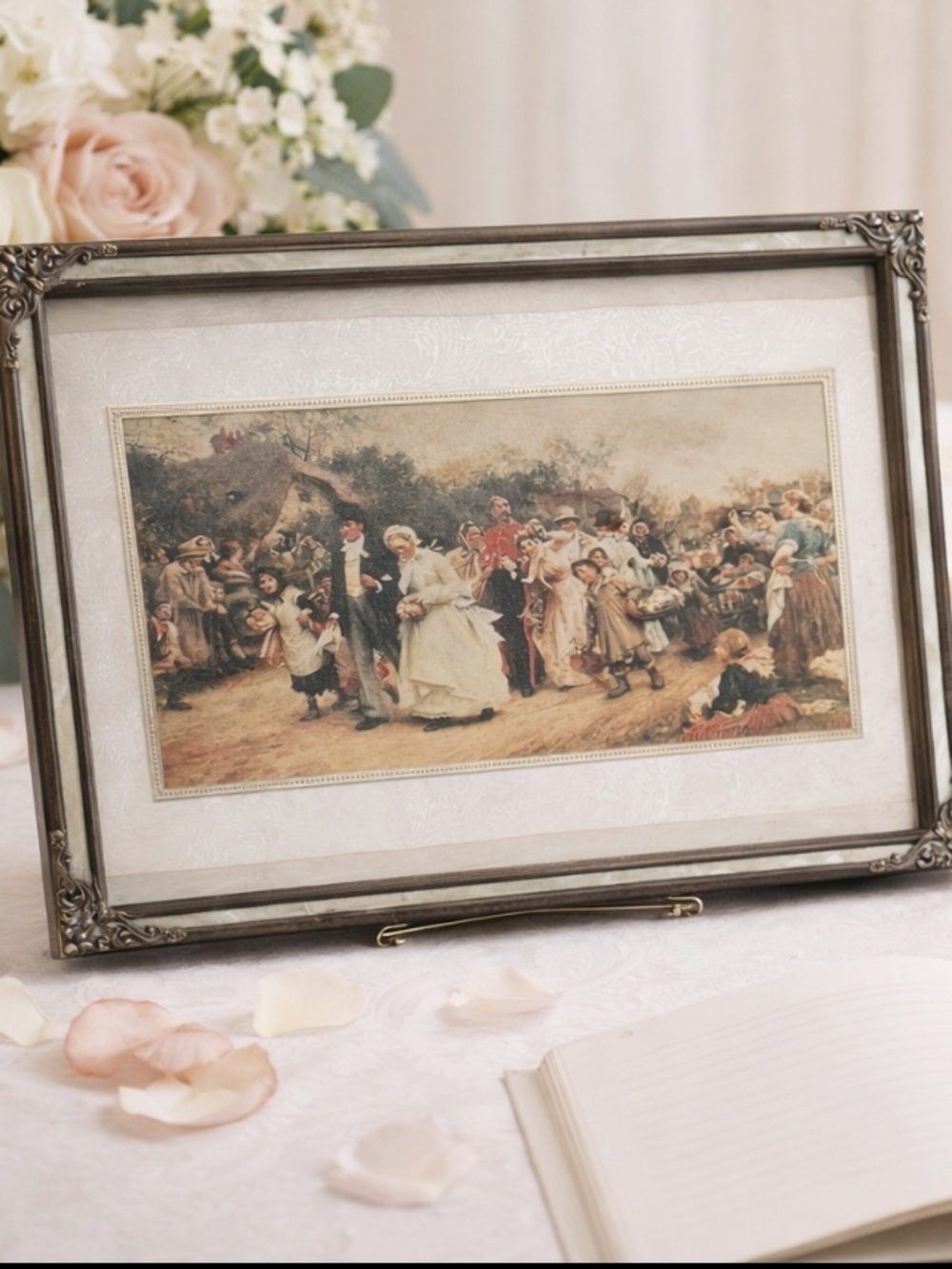 Vintage Wedding Scene Easel Back Picture